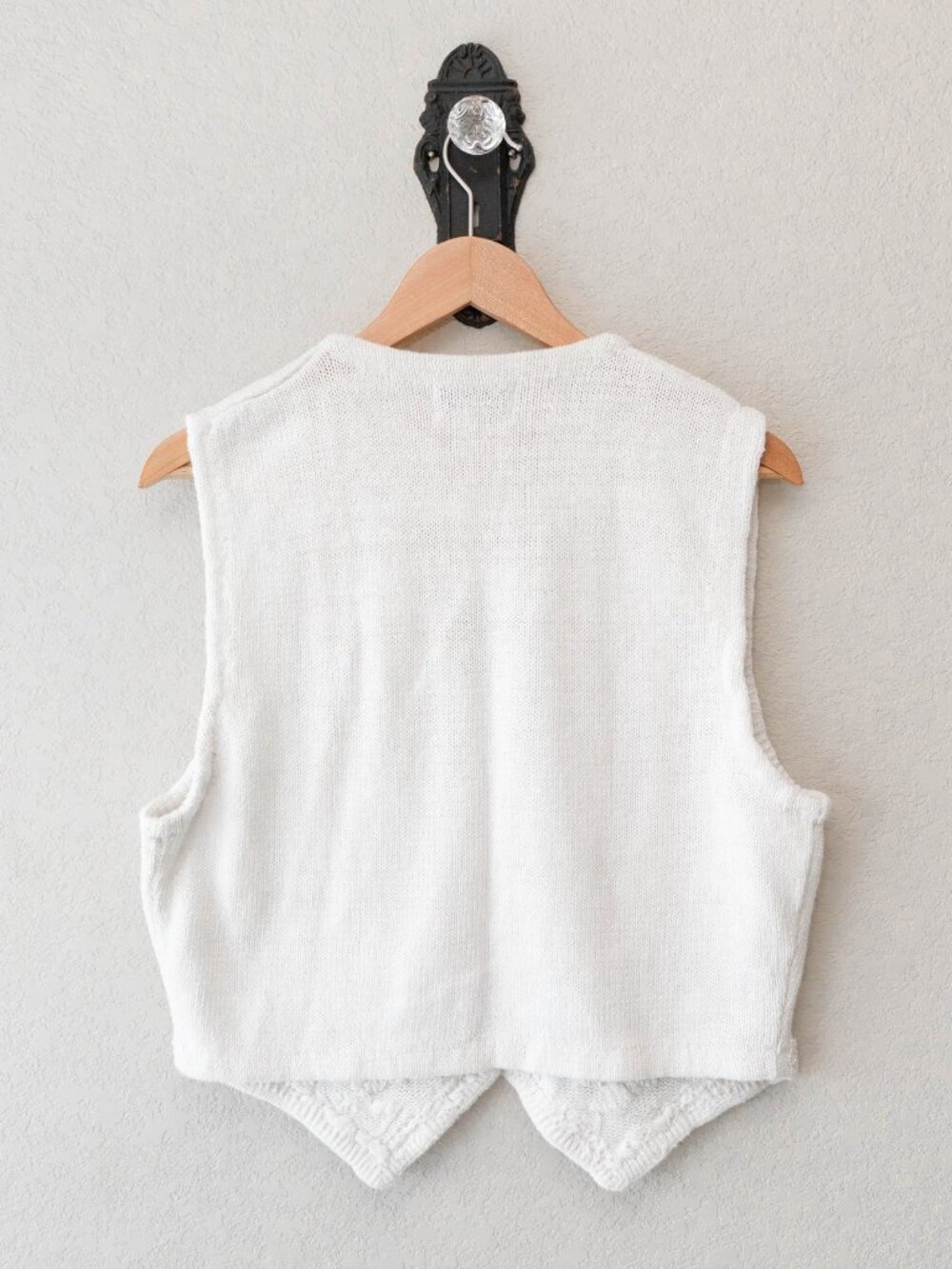 Vintage Worthington Beaded Vest L White Embroidered 90s Y2K Boho Cottagecore - Picture 7 of 11